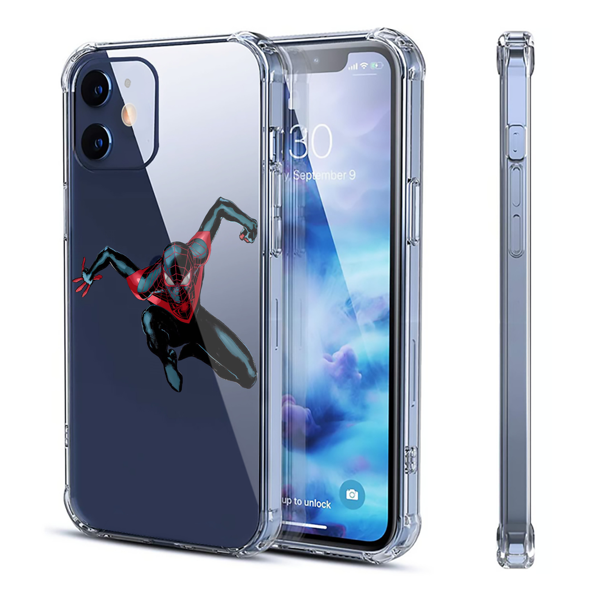 （画像用） Spider Man スパイダーマン 【iPhone 12シリーズ対応】透明スマホケース（クリアソフトケース）
